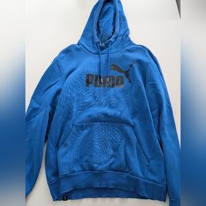 Puma Logo Blue Hoodie Size L
